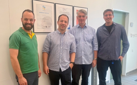 Sebastian Frank, MSc, Bereichsleiter Europäische Bildungsarbeit Oliver Böck, MA, Leitung des Bereichs Bildung & Integration Mario Jakic, Leiter BPI der ÖJAB, John Evers VÖV